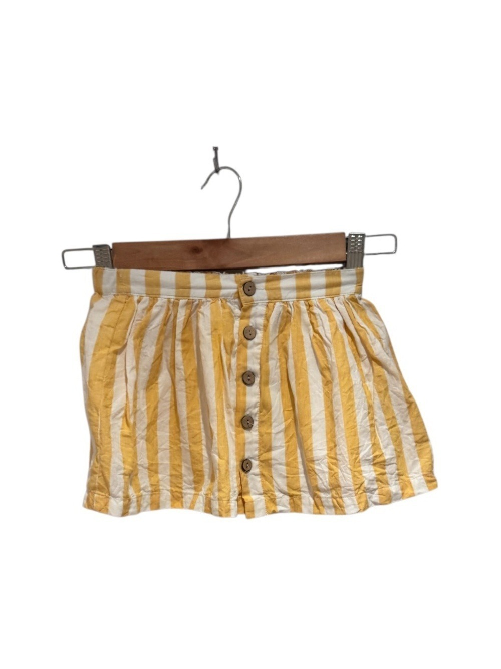 HUX yellow & white striped skirt with button-front detailing - size 18-24M